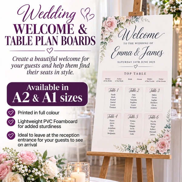  Wedding - Seating Planer Boards  see Related Products Below