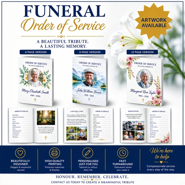  Funeral Order Of Service Booklets
